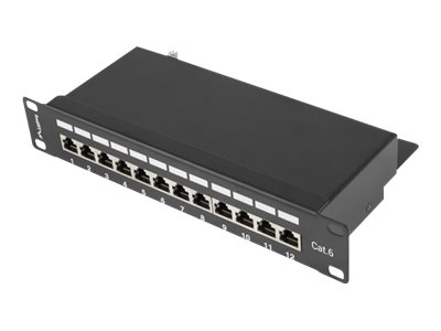 LANBERG PPF6-9012-B Patch Panel 10inch 12 port 1U cat.6 black