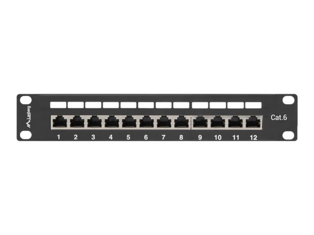 LANBERG PPF6-9012-B Patch Panel 10inch 12 port 1U cat.6 black