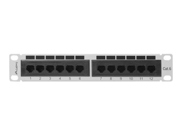 LANBERG PPU6-9012-S Patch Panel 10inch 12 port 1U cat.6 grey