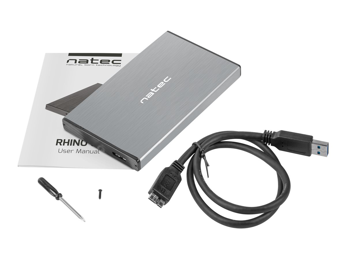 NATEC NKZ-1281 external enclosure RHINO GO for 2.5inch SATA USB 3.0 Grey