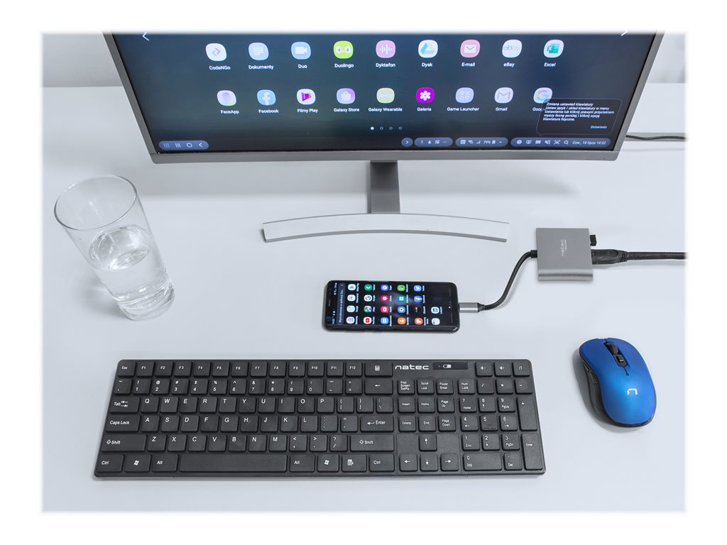 NATEC multi port Fowler USB-C pd. USB 3.0. HDMI 4K