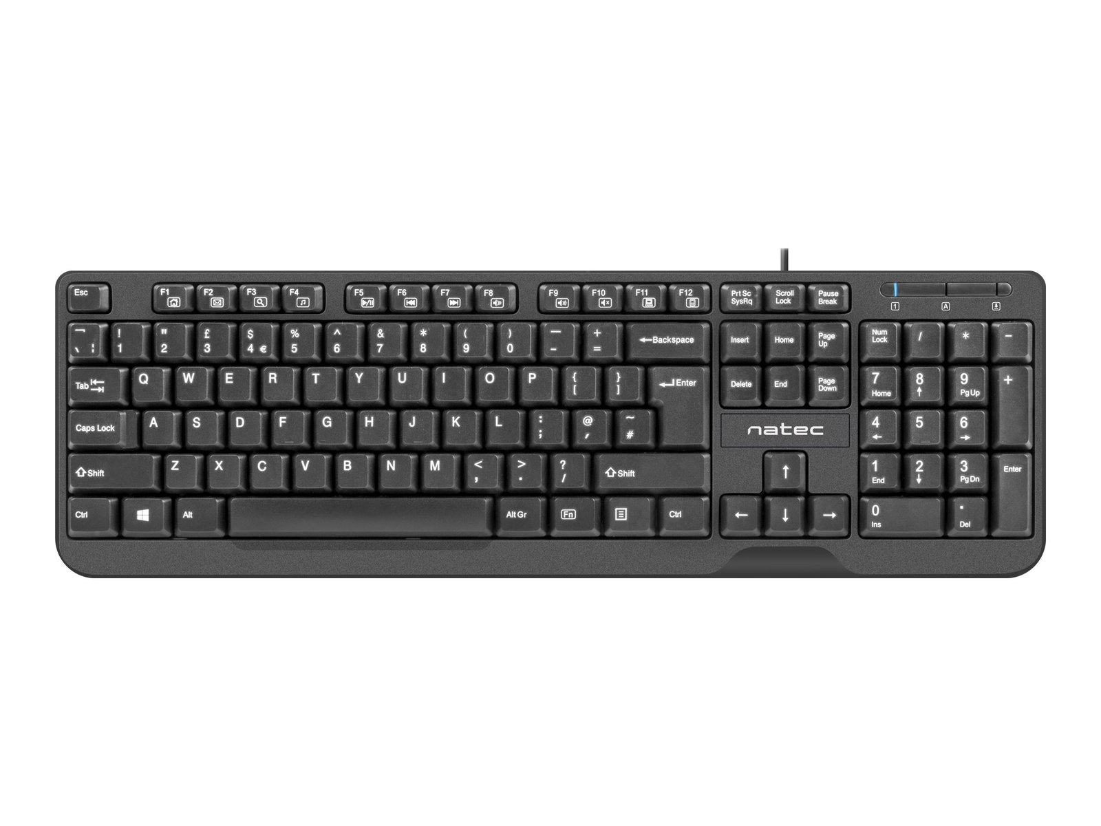 NATEC NKL-0967 Natec Keyboard TROUT SLIM USB US layout black