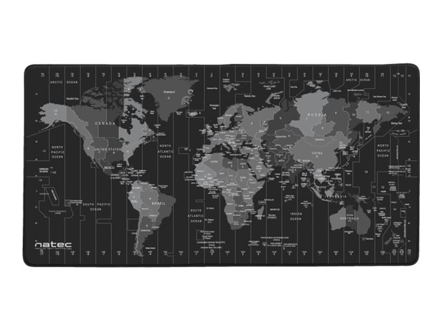 NATEC NPO-1119 OFFICE MOUSEPAD - Time Zone Map 800 x 400