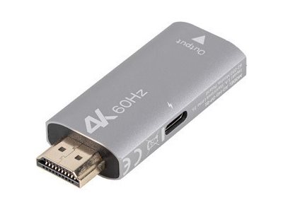 LANBERG Adapter HDMI M -> Displayport F 4k Silver