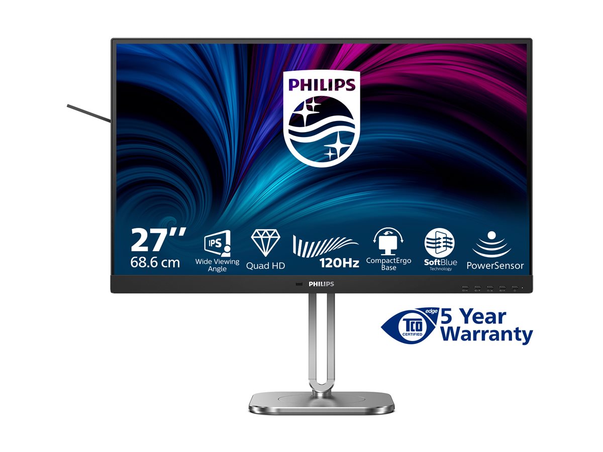 PHILIPS 27B2N4500/00 27inch 2560x1440 120Hz IPS Flat H/A 150 MM TUV EyeSafe USB HUB SPEAKERS Power/Light sensor DP 2xHDMI 350cd/m2