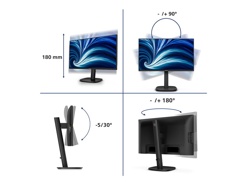 PHILIPS 24inch 1920x1200 100Hz IPS Flat H/A 150 MM DICOM TUV EyeSafe certified USB HUB SPEAKERS DP HDMI Bri 300cd/m2 TCO 10