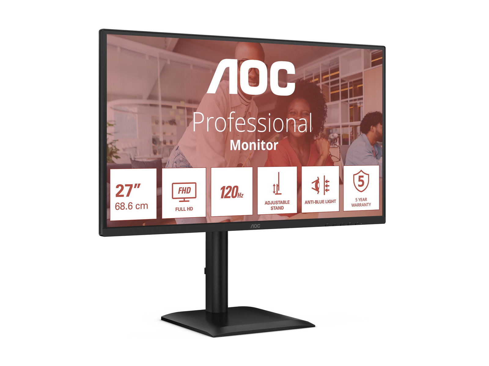 AOC 27E4U 27inch FHD IPS 120Hz 4ms 300cd/m2 D-Sub HDMI DP Speakers Pivot