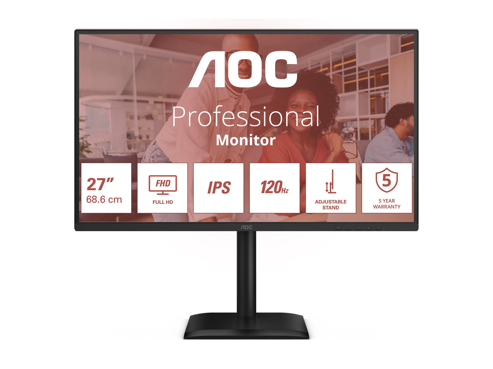 AOC 27E4U 27inch FHD IPS 120Hz 4ms 300cd/m2 D-Sub HDMI DP Speakers Pivot
