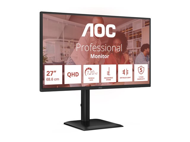 AOC Q27E4U 27inch WQHD IPS 120Hz 4ms 350cd/m2 HDMI2.0 DP USB3.2 HUB USB Pivot Speakers