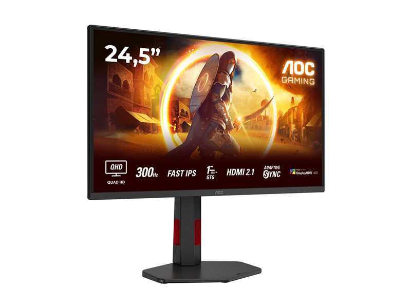 AOC Q25G4SR 24.5inch QHD Fast IPS 300Hz 0.03ms 400cd/m2 HDMI2.1 DP Speakers Height