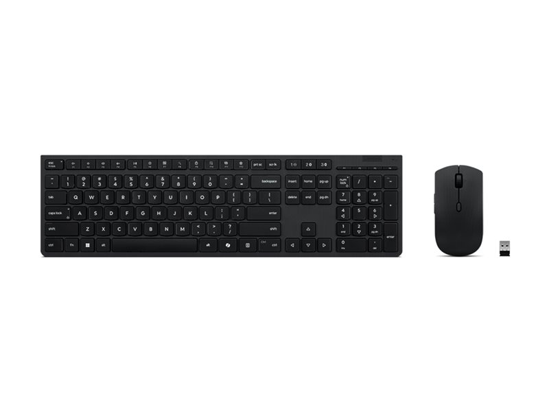 LENOVO Professional Wireless Rechargeable Keyboard and Mouse Combo AI - Lithuanian