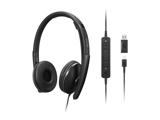 LENOVO Gen2 Headset on-ear wired USB-A black
