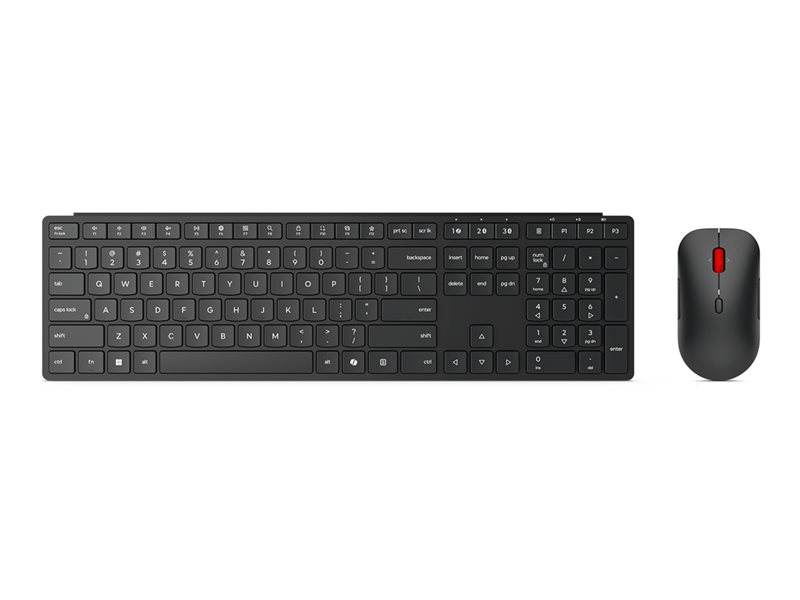 LENOVO Pro Combo 6000 Keyboard and mouse set wireless 2.4 GHz Bluetooth 5.3 US with Euro symbol eclipse black brown box (EU)