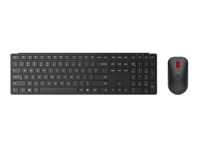 LENOVO Pro Combo 6000 Keyboard and mouse set wireless 2.4 GHz Bluetooth 5.3 US with Euro symbol eclipse black brown box (EU)