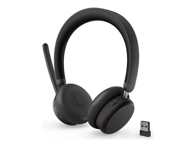 LENOVO 6550 Headset on-ear Bluetooth wireless active noise cancelling USB-C black Certified for Microsoft Teams