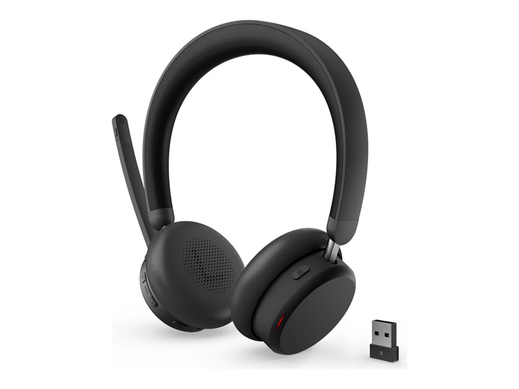 LENOVO 6550 Headset on-ear Bluetooth wireless active noise cancelling USB-C black Certified for Microsoft Teams