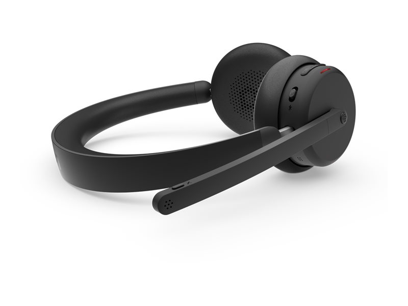 LENOVO 6550 Headset on-ear Bluetooth wireless active noise cancelling USB-C black Certified for Microsoft Teams