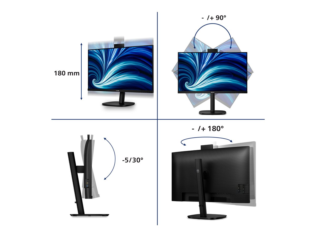 PHILIPS 32B2U3601H/00 31.5inch QHD 16:9 IPS 100Hz HAS 180mm HDMI 2.0 DP 1.4 USB-C