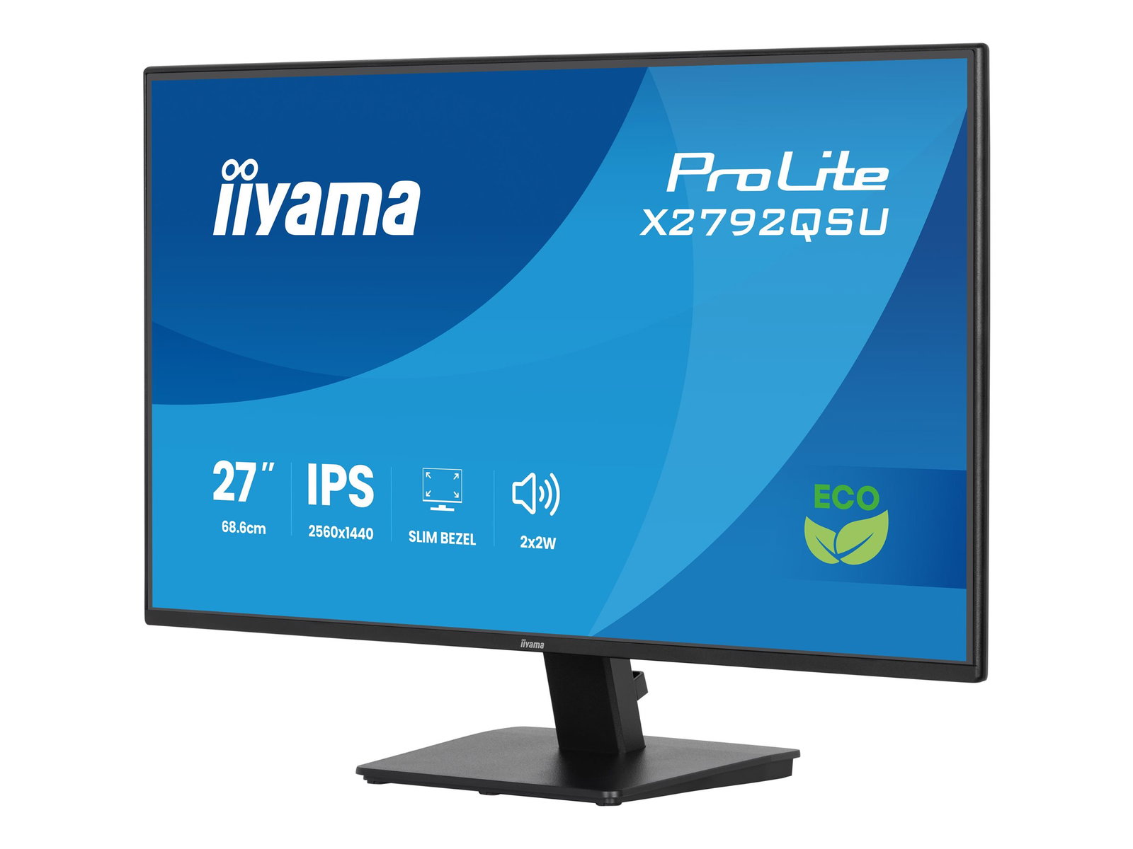 IIYAMA X2792QSU-B1 27inch IPS 4-side slim bezel Green Choice EyeComfort EyeSafe 2.0 2560x1440 120Hz 1500:1 350cd/m Speakers HDMI