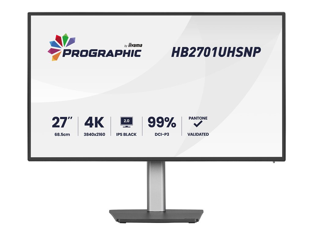 IIYAMA HB2701UHSNP-B1 27inch IPS BLACK 2.0 panel 3840x2160 UHD DCI-P3 99perc Pantone Certified Delta E