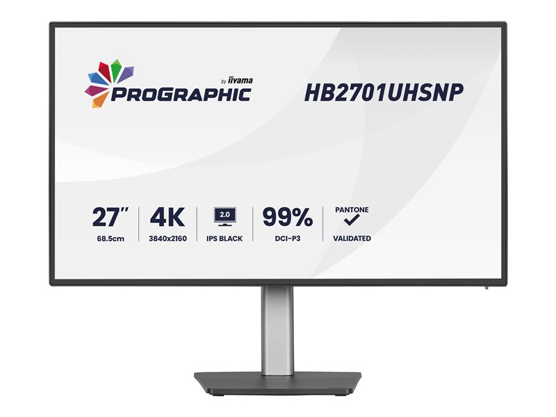 IIYAMA HB2701UHSNP-B1 27inch IPS BLACK 2.0 panel 3840x2160 UHD DCI-P3 99perc Pantone Certified Delta E