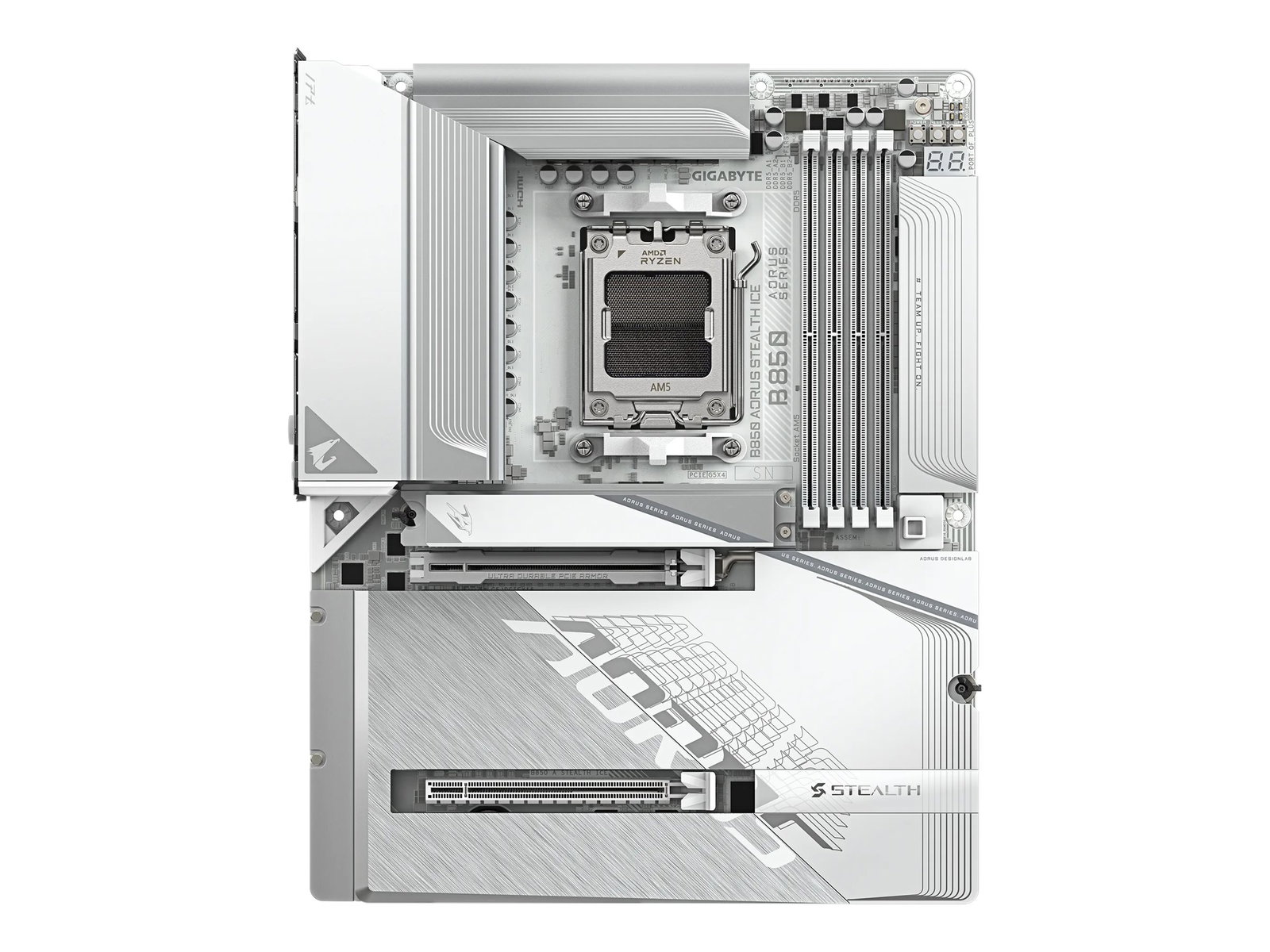GIGABYTE B850 A STEALTH ICE AM5 MB 4xDDR5 2xSATA 3xM.2