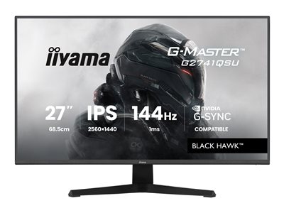 IIYAMA G2741QSU-B1 27inch IPS Gaming G-Master Black Hawk FreeSync 2560x1440 144Hz 300cd/m HDMI DisplayPort 1ms MPRT