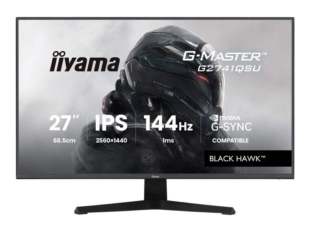 IIYAMA G2741QSU-B1 27inch IPS Gaming G-Master Black Hawk FreeSync 2560x1440 144Hz 300cd/m HDMI DisplayPort 1ms MPRT