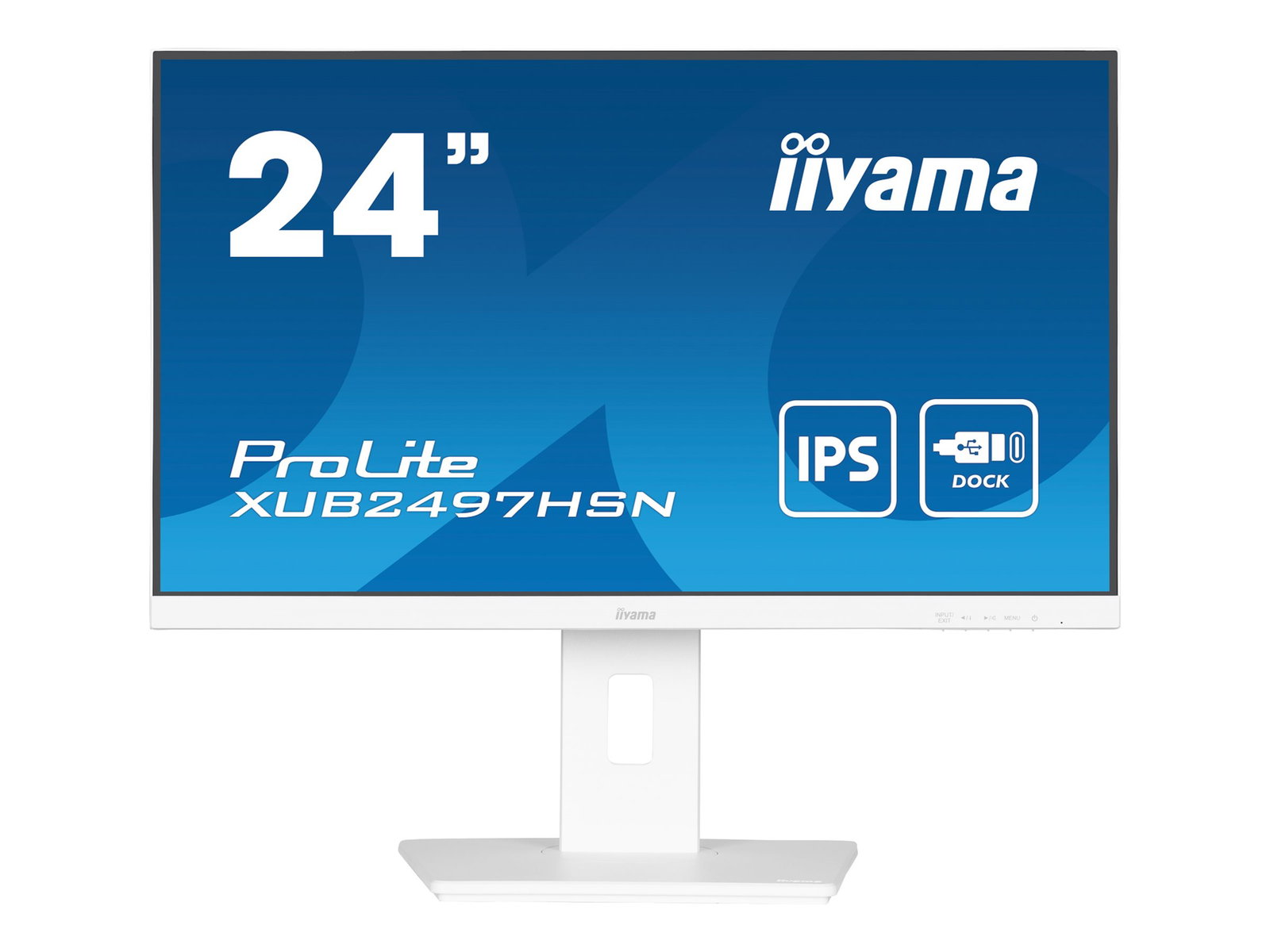 IIYAMA XUB2497HSN-W2 24inch IPS FHD 300cd/m2 1ms HDMI DP DP OUT 3xUSB 3.2 USB C 7.5W LAN Speakers 15cm Height Adj. Stand White (P)
