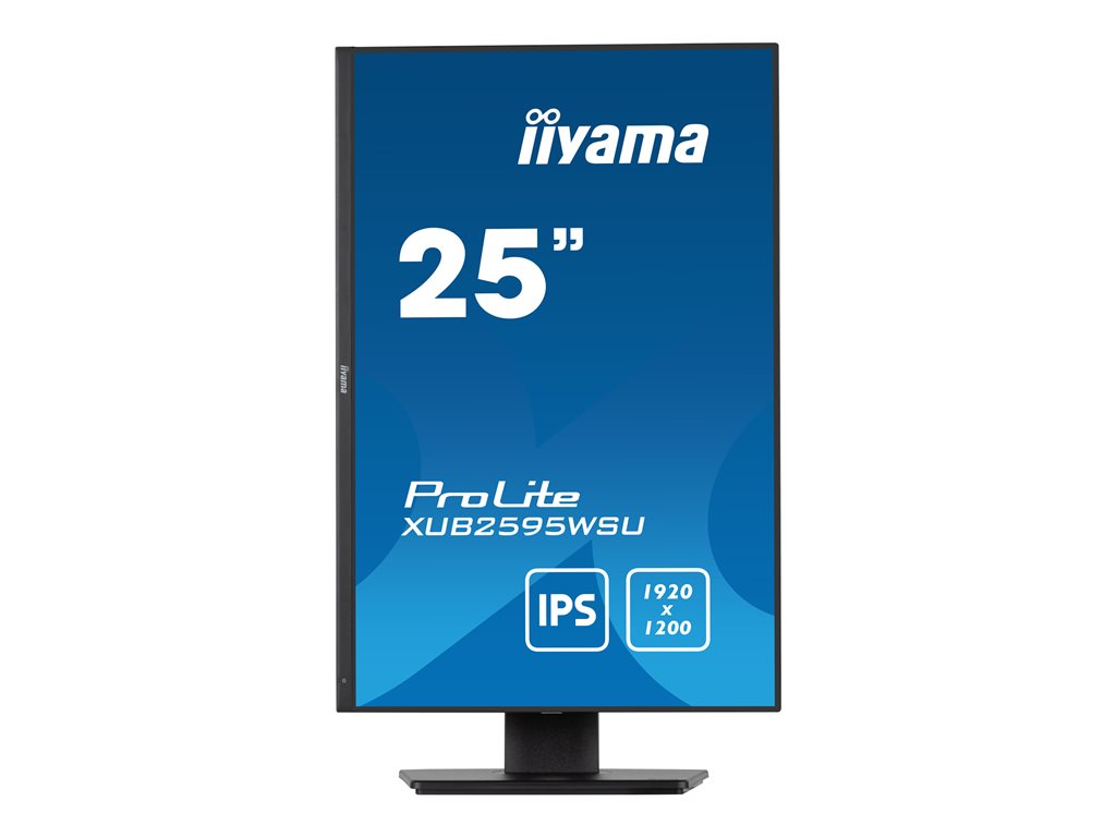 IIYAMA XUB2595WSU-B5 25inch ETE IPS-panel 1920x1200300cd/m2 4ms VGA HDMI DP USB HUB 2x2.0 Speakers 15cm Height Adj. Stand (P)