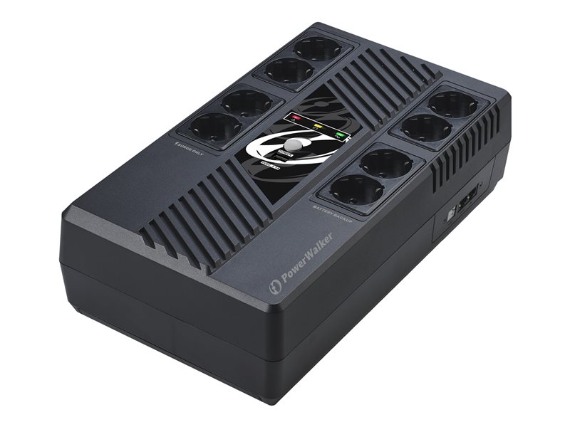 POWERWALKER UPS Line-Interactive 100VA MS 8x FR RJ45 in/out USB HID USB charger