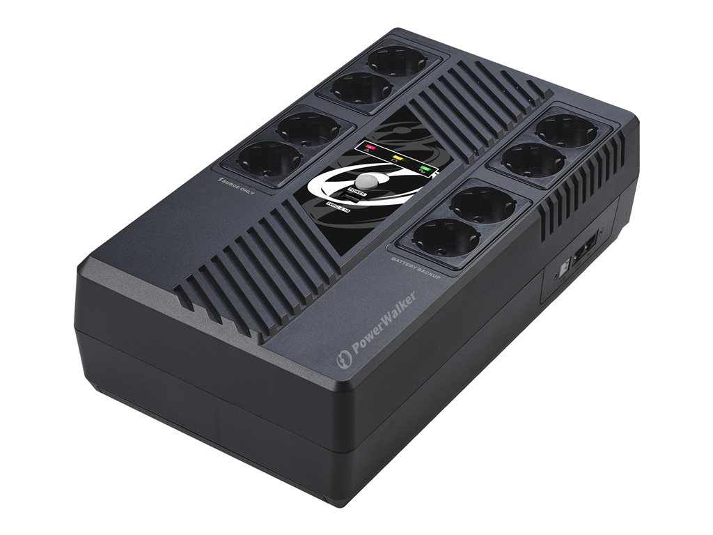 POWERWALKER UPS Line-Interactive 100VA MS 8x FR RJ45 in/out USB HID USB charger
