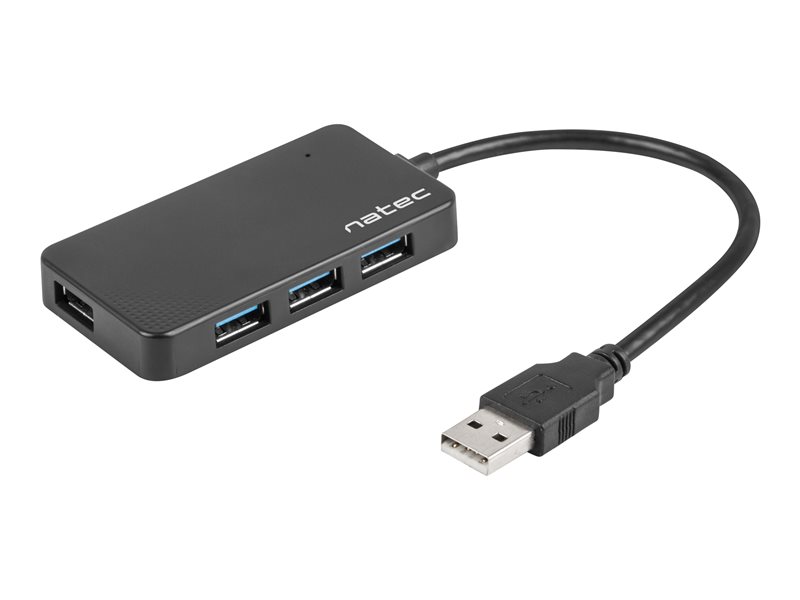 NATEC NHU-1342 Hub USB 3.0 Moth 4-ports Black