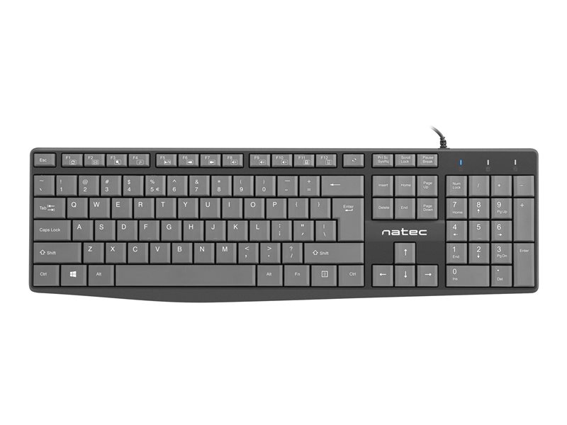 NATEC NKL-1507 Keyboard NAUTILUS SLIM Black/Grey USB US Layout