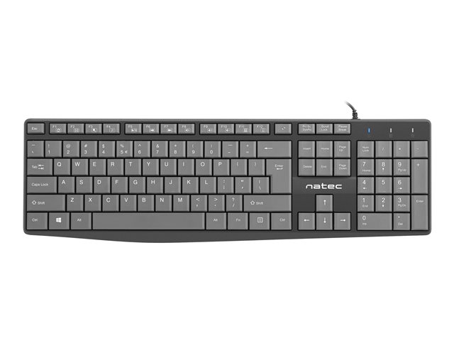 NATEC NKL-1507 Keyboard NAUTILUS SLIM Black/Grey USB US Layout