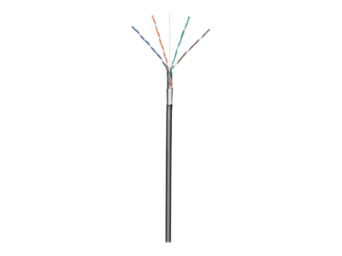 TECHLY 029167 TechlyPro F/UTP Cat5e outdoor network bulk cable 4x2 solid CCA 305m box black