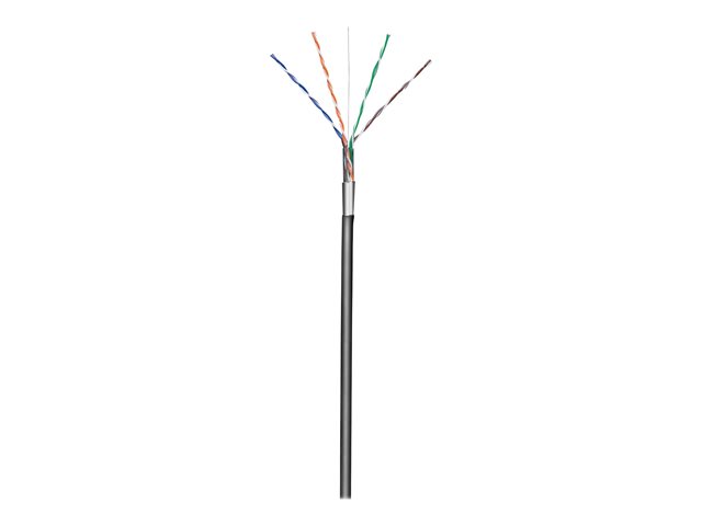 TECHLY 029167 TechlyPro F/UTP Cat5e outdoor network bulk cable 4x2 solid CCA 305m box black
