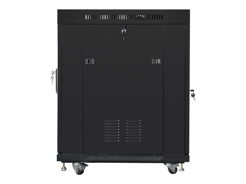 LANBERG free standing rack 19inch cabinet 15U 600x800 glass door LCD flat pack black