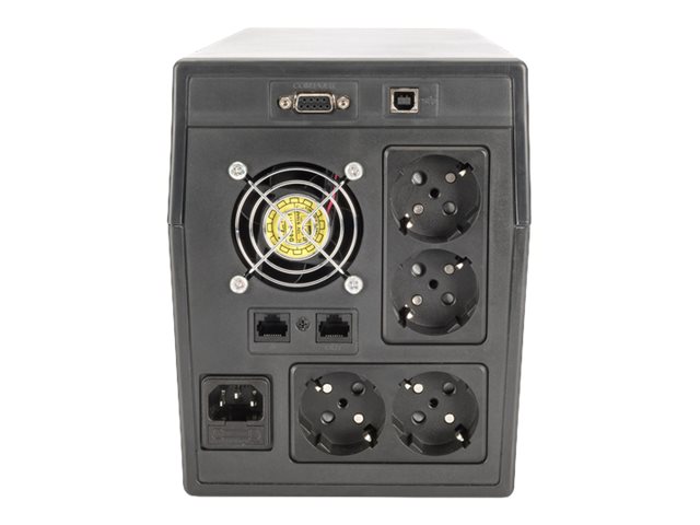 DIGITUS Line-Interactive UPS 2000VA/1200W 12V/9Ah x2 battery 4x CEE 7/7 AVR USB RS232 RJ11/45 LCD display