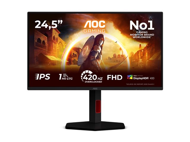 AOC 25G4KUR 24.5inch 1920x1080 Fast IPS Flat H/A 130MM 400Hz USB HUB DP HDMI 400cd/m2