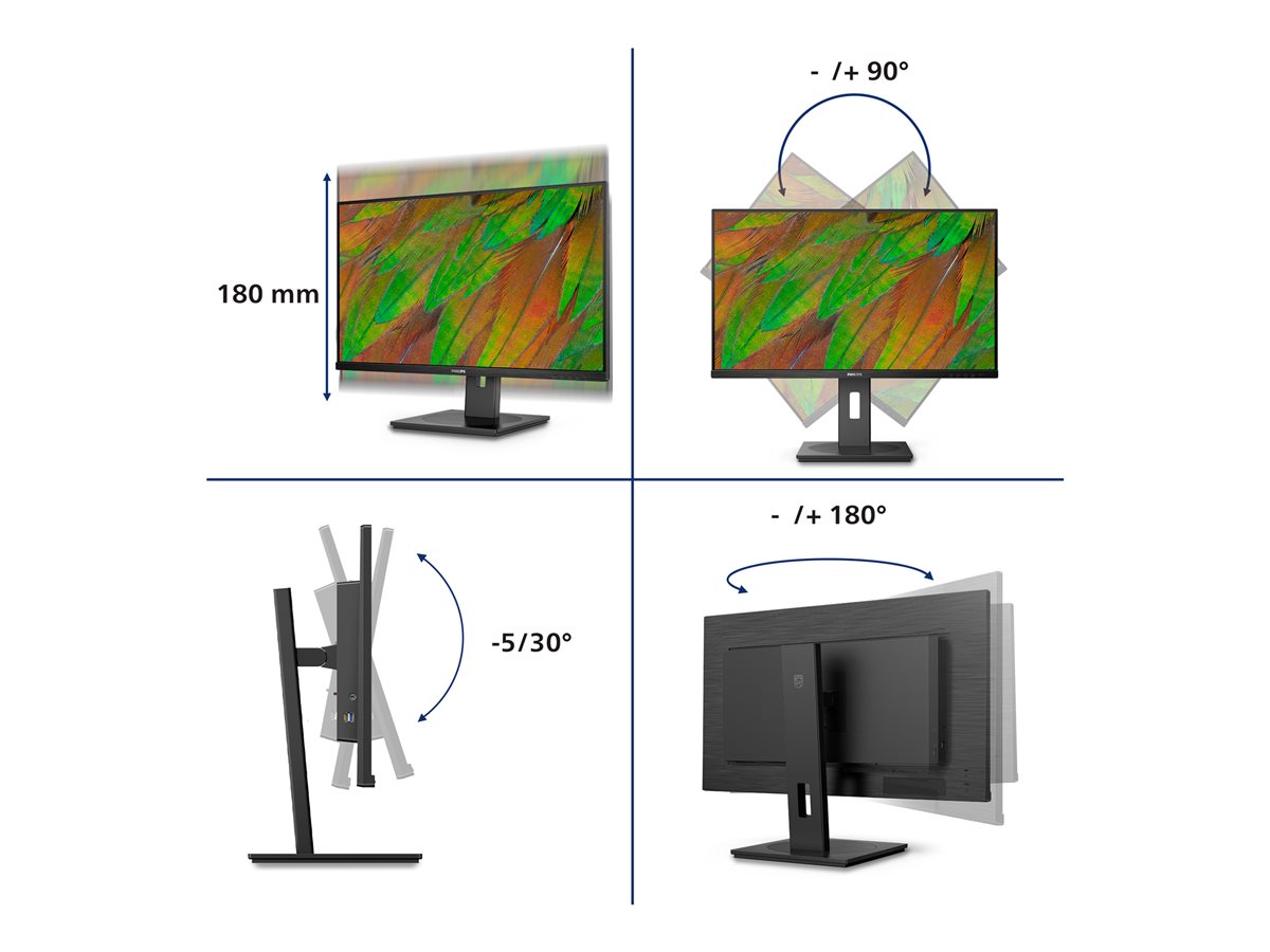 PHILIPS 32B1U3900/00 Monitor 31.5inch UHD LED 16:9 VA 60Hz 2xHDMI 2.0 DP 1.4 UBS-C