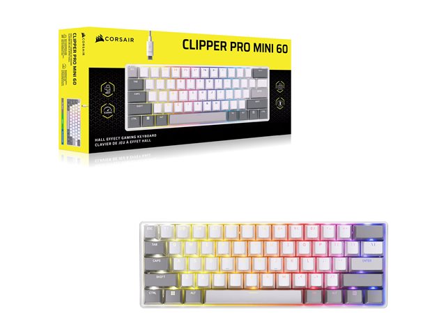 CORSAIR CLIPPER PRO MINI 60 Hall Effect Gaming Keyboard White