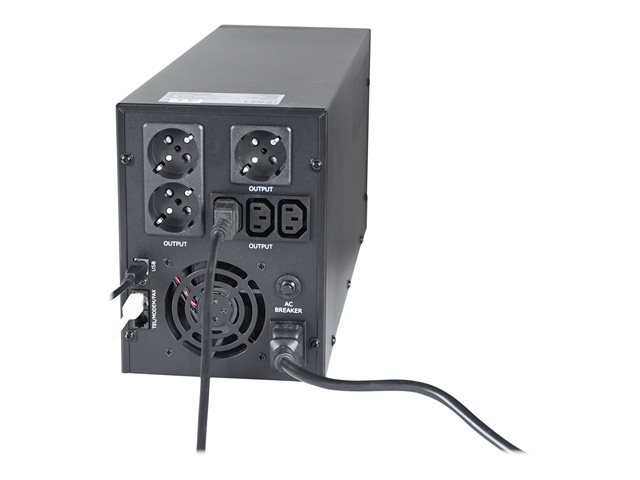 ENERGENIE EG-UPS-036 UPS with USB and LCD display 3000VA 3x Schuko + 3x IEC socket black