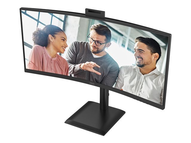 AOC 34inch 3440x1440 120HZ VA CURVED H/A 180 MM USB-C DOCKING Daisy chain with Q27E4U TUV EyeComfort Hardware USB HUB DP HDMI