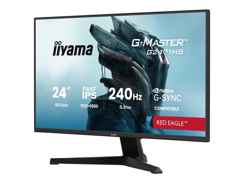 IIYAMA G2471HS-B1 24inch Fast IPS Gaming G-Master Red Eagle FreeSync Premium G-Sync Compatible 1920x1080 240Hz 350cd/m