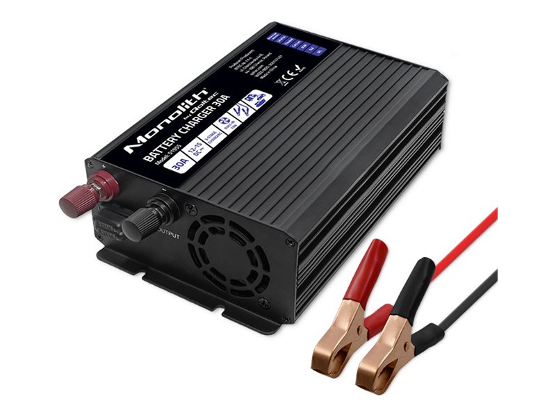 QOLTEC 51955 Smart Monolith charger for LiFePO4 AGM GEL SLA batteries 30A 12V