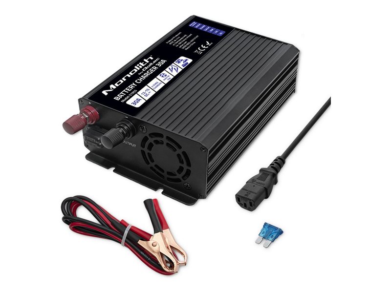 QOLTEC 51955 Smart Monolith charger for LiFePO4 AGM GEL SLA batteries 30A 12V