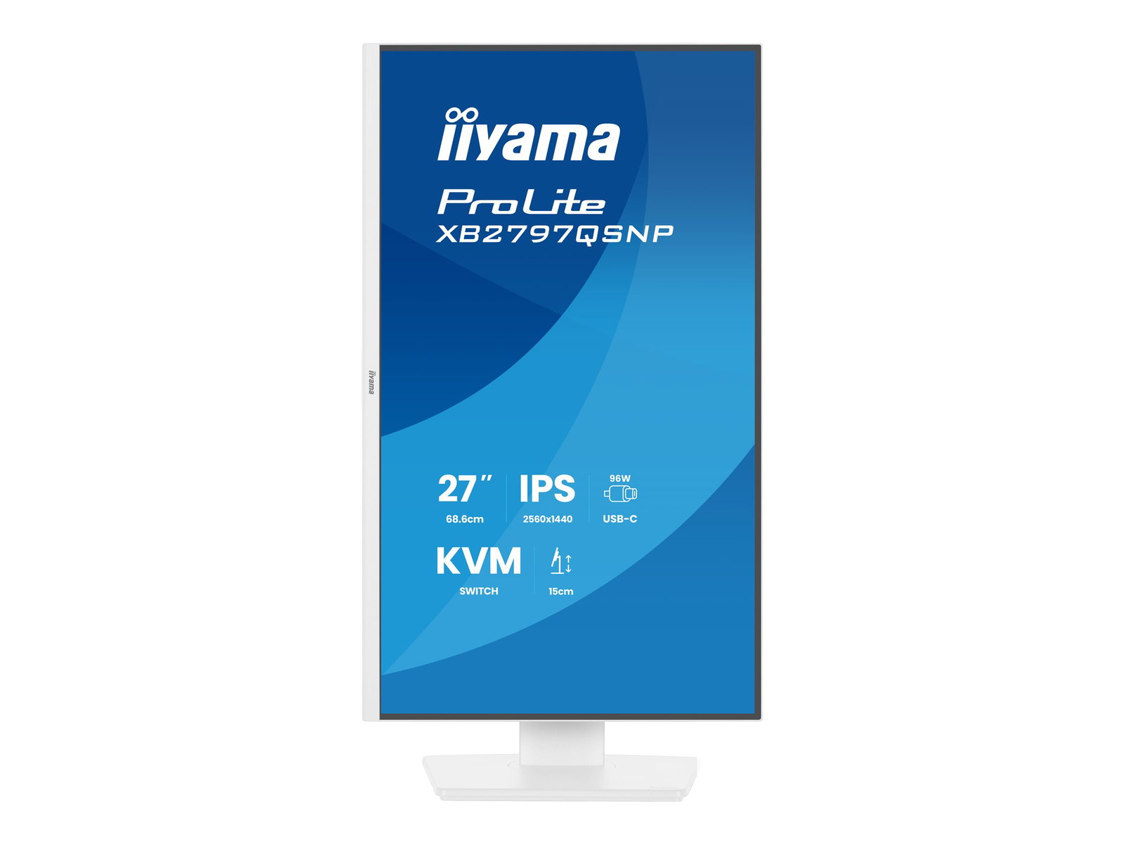 IIYAMA XB2797QSNP-W1 27inch IPS QHD 350cd/m2 1ms HDMI DP USB-C KVM USB HUB 2x3.2+2xType C USB-C Dock Speakers Height Adj