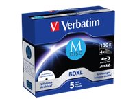 VERBATIM 43834 BluRay M-DISC BD-R Verbatim jewel case 5 100GB 4x Inkjet Printable