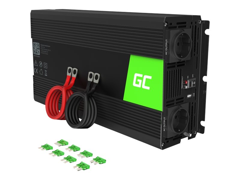 GREENCELL Car Power Inverter 24V to 230V Pure Sine 1500W